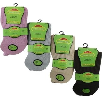 Ladies Extra-Wide Diabetic Ankle Socks (3 Pack) - Asst.
