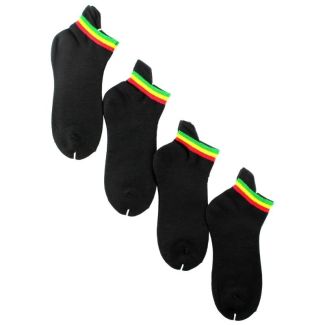 Rasta Stripes Black Trainer Socks