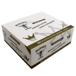 Wholesale Hornet 50 Booklets Natural White Unrefined King Size Slim R.P + Tips