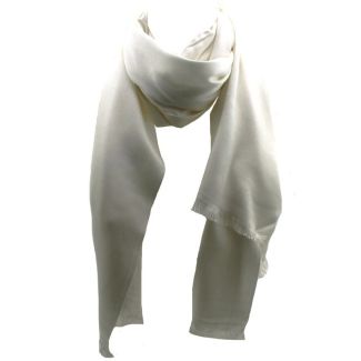 Ladies' Pashmina Scarves With tassels  - White