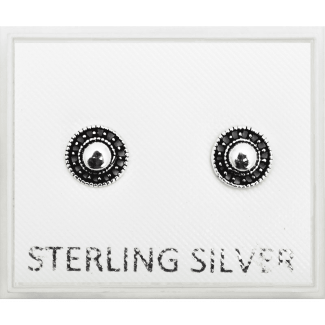 Sterling Silver Round Design Studs - 5mm