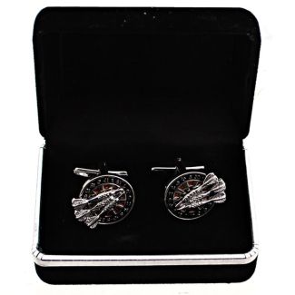 Gents Silver Cufflinks - Dartboard
