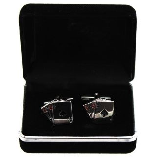 Gents Silver Cufflinks - Playing Cards