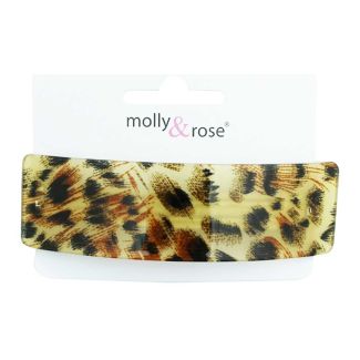 Acrylic Leopard Print Barrette Clip -  9cm