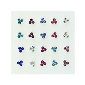 Sterling Silver 3 Cups Nose Wires- Asst Colours 3mm
