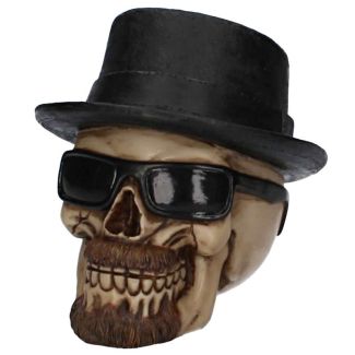 Wholesale Fedora Hat Skull - 14cm