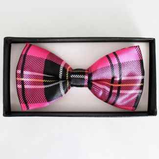 Tartan Bow Tie- Pink