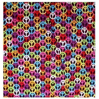 Multicolor Peace Sign Print Bandanas