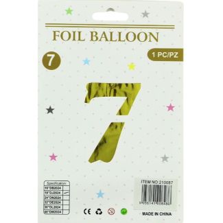 
16" Number "7" Air filled Foil Balloon - Gold
