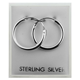 Sterling Silver Hoop Studs (15mm)