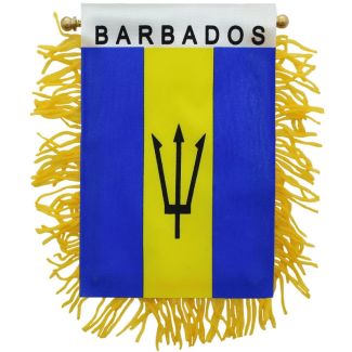 Wholesale Barbados Mini Banner Flag - 10cm x 13cm