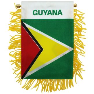 Wholesale Guyana Mini Banner Flag - 10cm x 13cm