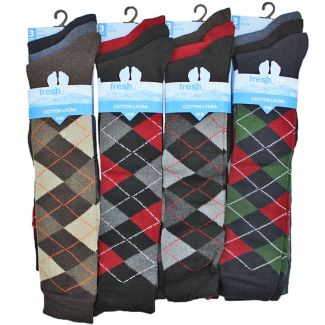 Men's Fresh Feel Cotton Lycra Golf Socks (Assorted Colours) Wholesale