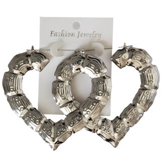 Gold Patterned Hoop Earrings - 10cm