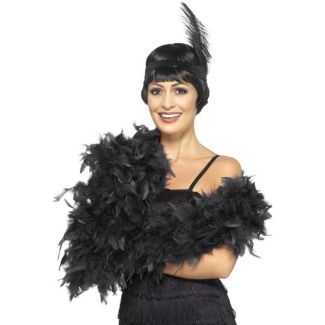 Feather Boa Black Deluxe 180cm Long