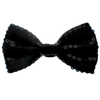 Black Sequin Bow Tie