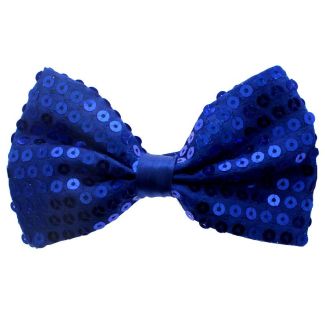 Blue Sequin Bow Tie