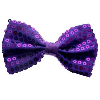 Purple Sequin Bow Tie