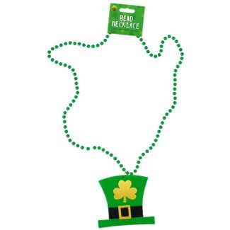 St. Patrick's Day Hat Pendant Bead Necklace