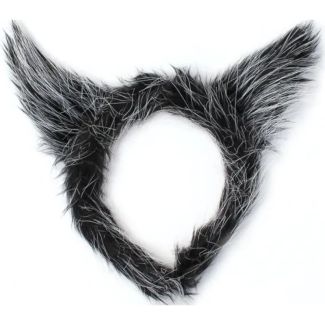  Faux Fur Fabric Werewolf Ears Aliceband - Grey & Black