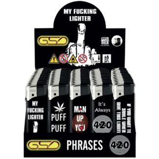 GSD Refillable Electronic Lighters - Phrases (Assorted)