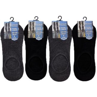 Wholesale Men's Anti-Slip Silicon Shoe Liners - Assorted Colours