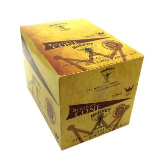 Wholesale Hornet King Size Natural  Paper Cones - 24 Cones