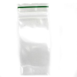 Wholesale Grip Seal Plain Green Strip Resealable Bags (25x35mm)