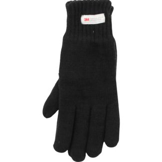 Men's Thinsulated Knitted Gloves - Black