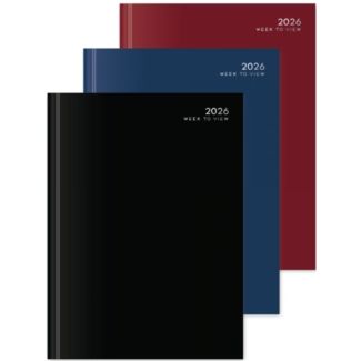 A4 Week To View Classic Diary 2026 - Assorted Colours 