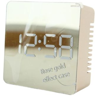 Acctim Lexington Cube LED Alarm Clock with USB- Rose Gold