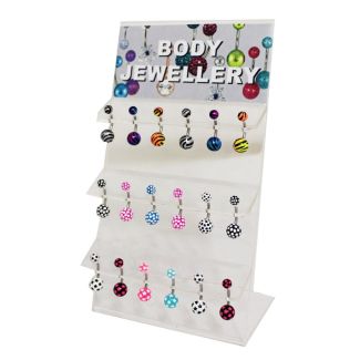Acrylic Belly Bars (Printed Assorted Designs) - 10mm