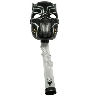 Acrylic W-Pipe With Black Cat Gas Mask 