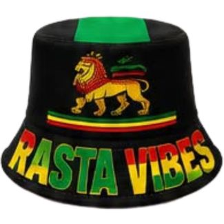 Adult Rasta Vibes Lion Bucket Hat - Black