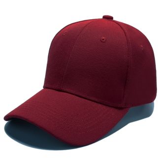 Adults 6 Panel Plain Baseball Cap - Maroon