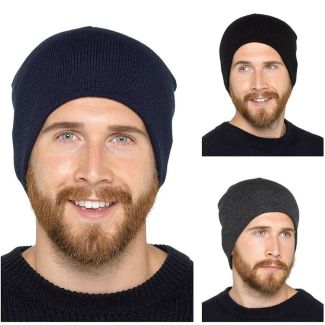 Adults Plain Beanie Hats - Assorted Colours 