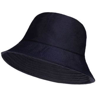 Adults 100% Cotton Reversible Bucket Hat - Navy Blue