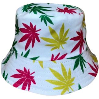Adults Multi-Color Leaf Design Bucket Hat - Assorted