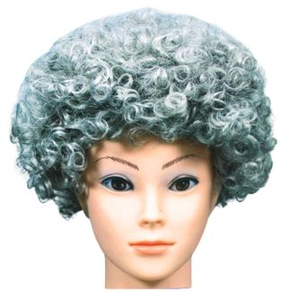 Afro Disco Clown Curly Unisex Wig - Grey