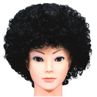 Afro Disco Clown Curly Unisex Wig - Black
