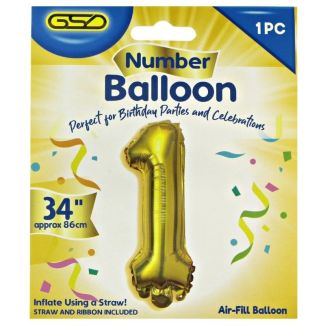 Wholesale GSD Large 34" Foil Balloon Number 1- Gold 
