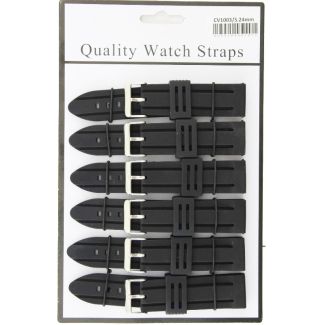 Allure Divers Replacement Silicone Watch Straps-Black 24mm