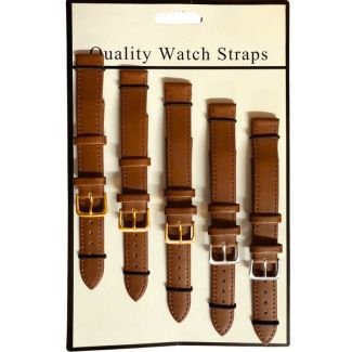 Allure Extra Long Tan Leather Watch Straps - Assorted Buckles  - 22mm