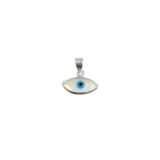 Sterling Silver Almond Eye Shape Pendant 