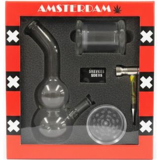 Amsterdam Glass Waterpipe & Accessory Gift Set