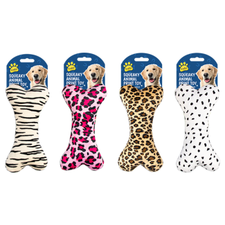 Animal Print Squeaky Dog Toy - Assorted 