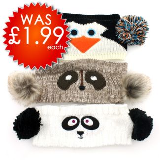 Animal Headbands With Pom-Pom Ears - Assorted Designs