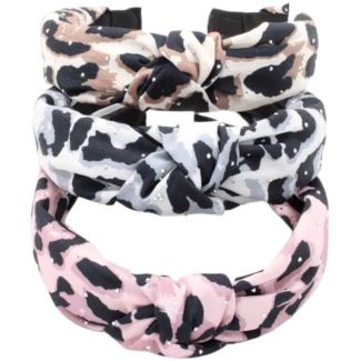 Animal Print Knotted Alice Band with Diamante Detail - Assorted - 3cm Wide