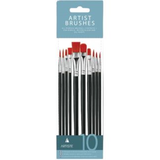 Artiste Artist Paint Brush Set 10 Pack