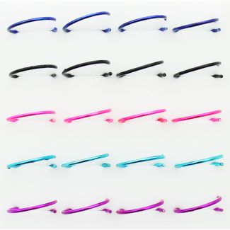 Sterling Silver Plain Nose Rings Set - Asst. Colours (10 mm)